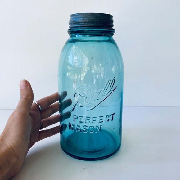 Antique Authentic Ball Mason Jar with Zinc Lid - Half Gallon 1910-1923 - Picture 11 of 11